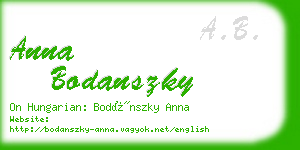 anna bodanszky business card